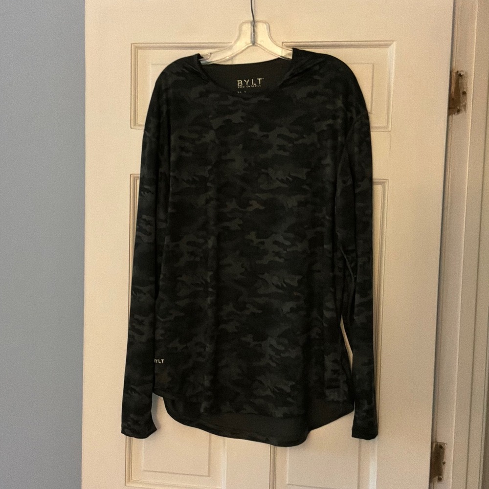 BYLT Premium Basics Drop-Cut Long Sleeve Shirt Camo XL Active Gym Athleisure
